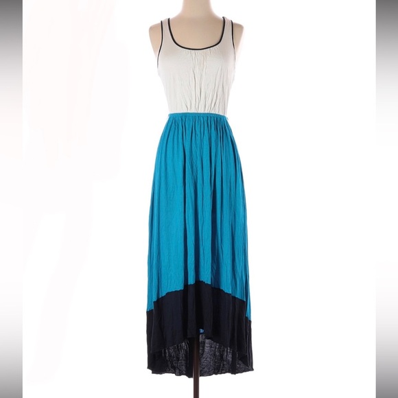 New✨Ann Taylor hi-low Maxi color block tank dress - Picture 1 of 15